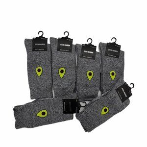 Steve Madden Men Crew Socks Gray Green Avocado 6 Pairs Shoe 10 New Retail $54